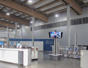 Photo of the interior space of Calgary Public Library's Rocky Ridge location.