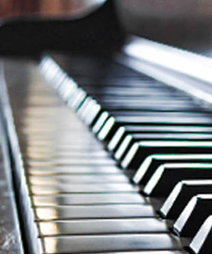 A picture of the keys on a piano.