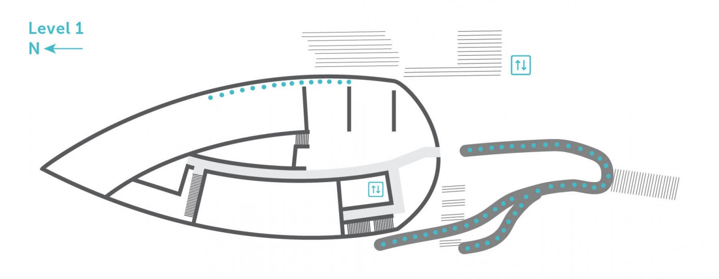 A map illustration of Level 1 at Central Library.