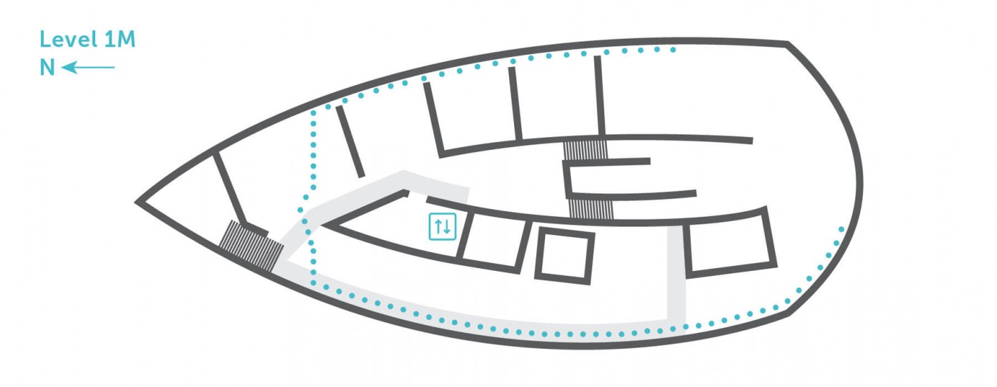 A map illustration of Level 1M at Central Library