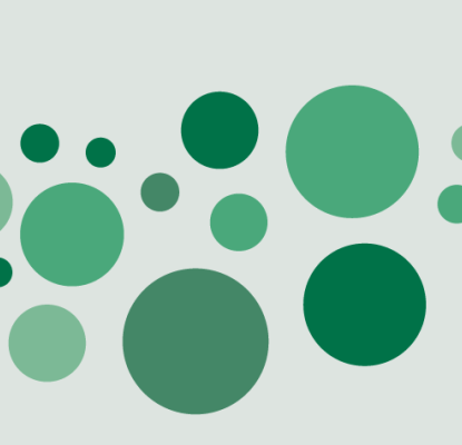 Graphic with a green background and various green circles. In three of the circles on the left are photographs of Calgary Library volunteers. 
