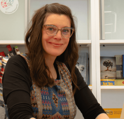 Photograph of Calgary Public Library's 2024 Storyteller in Residence, Marie Bryce 