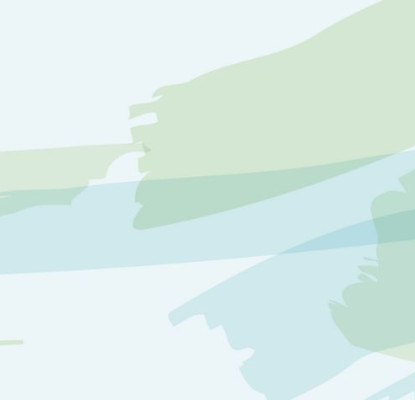 Graphic of green and blue water colour strokes and an illustration of a person and brain on the left side. 