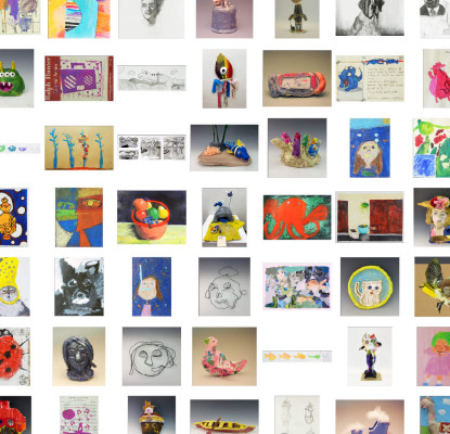 A collage of artistic prints