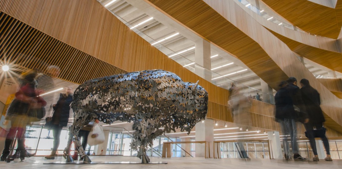 A picture of the Education is the New Buffalo at Central Library. 