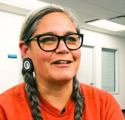 Michelle Robinson in the Calgary Public Library