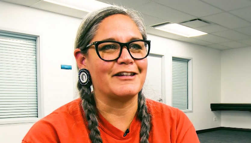 Michelle Robinson in the Calgary Public Library