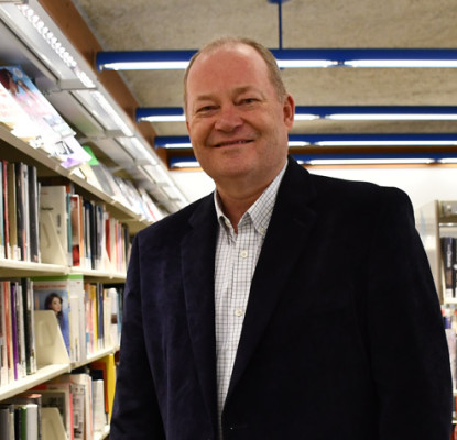 Scottie Grinton in the Calgary Public Library