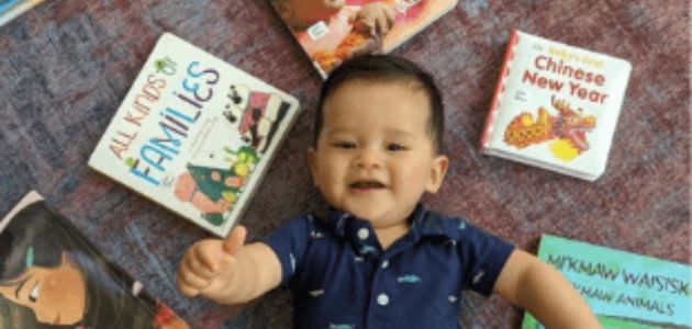 baby with books