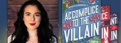 Hannah Nicole Maehrer with her book Accomplice to the Villain