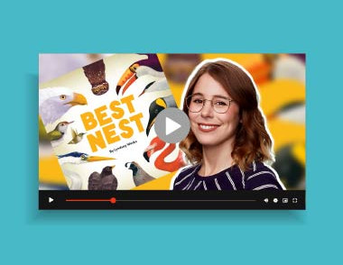 Video thumbnail for "Best Nest" featuring bird illustrations and a presenter.