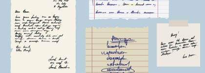 Collection of handwritten notes and documents.