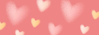 Booklist graphic with hearts on a pink background