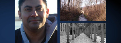 Collage of man trees pathway International Holocaust Remembrance Day — Le Chemin des Juifs: A Survivor’s Journey 