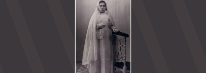 Black and white photo of woman long dress Betrayal or Salvation Religious Conversion in the Holocaust 1300x600.jpg