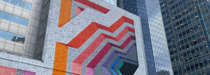 Building with colourful line mural for the Digital The Colour of Competence in the Canadian Legal Profession 1300x600 3