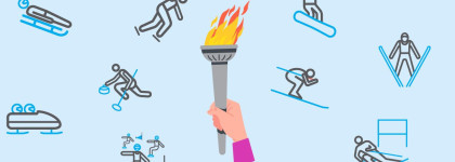 Olympic Torch Graphic with sports graphics around it in light blue_1300x600