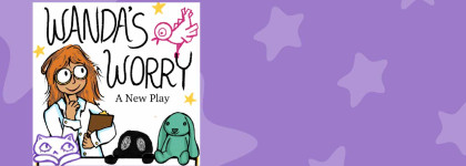 A copy of the book Wanda's Worry with a background of purple stars.