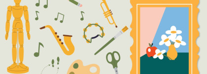 A mix of art related graphics.