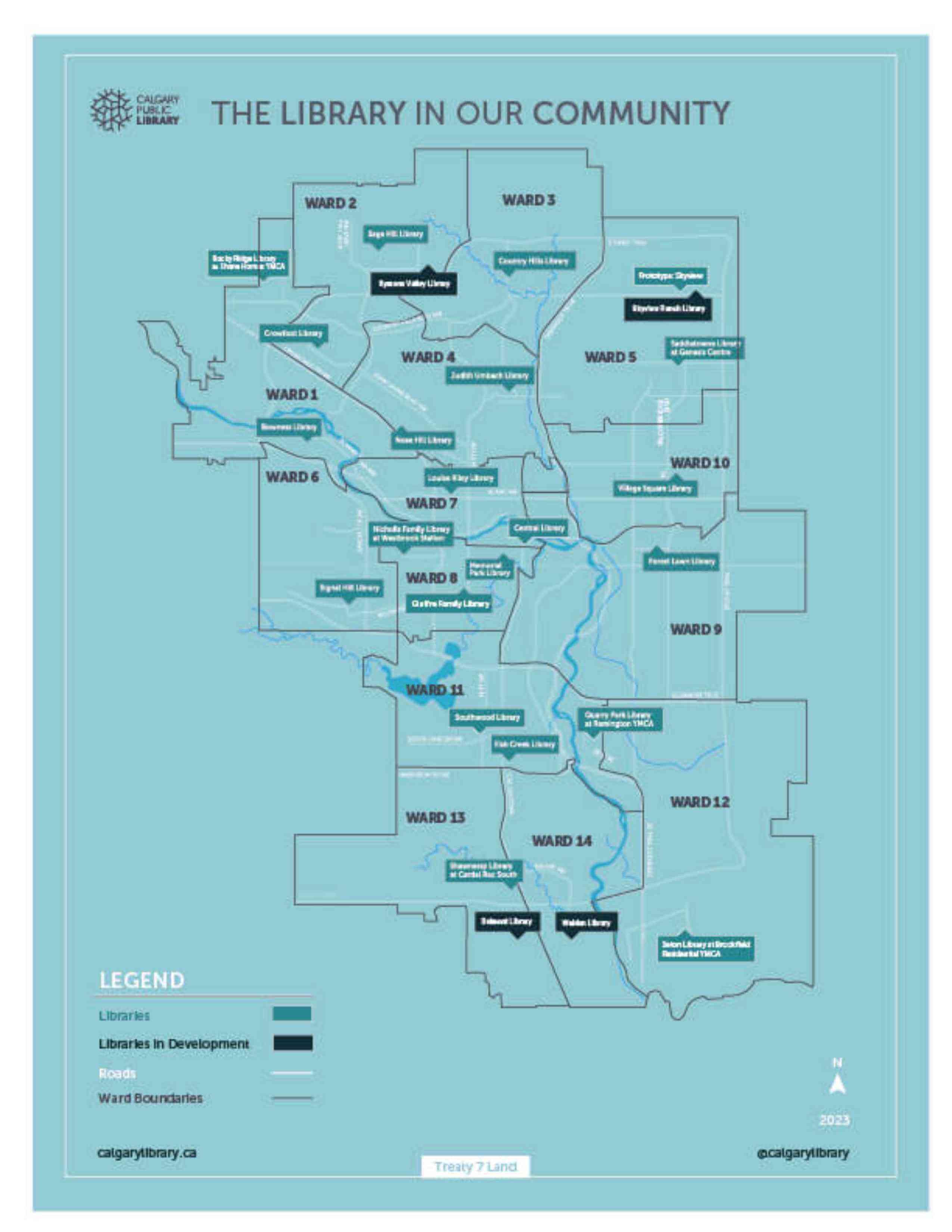 Ward map with community libraries